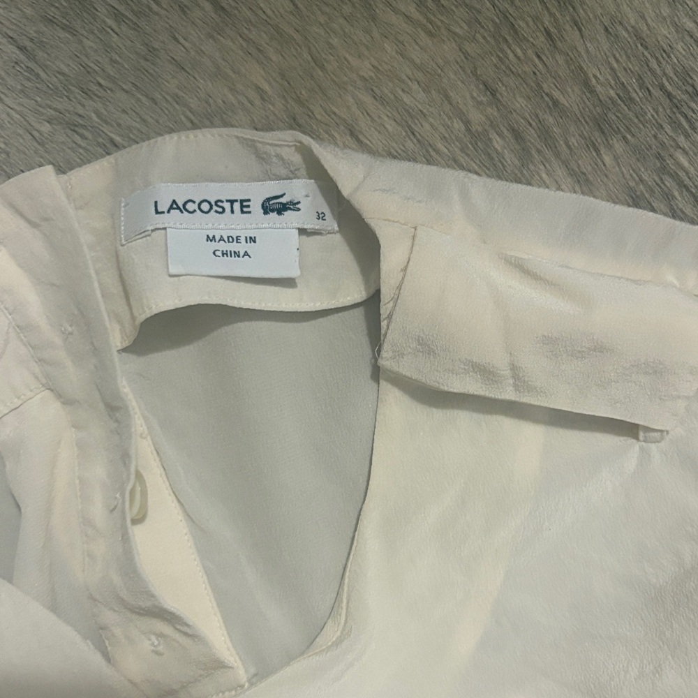 Lacoste Cream 3/4 Sleeve silk Blouse